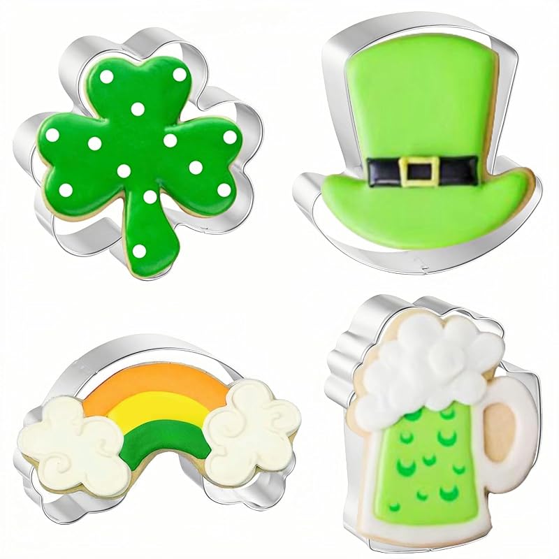 Shamrock Cookie Cutters Set 4 Pcs – 3", 3.5", 4"