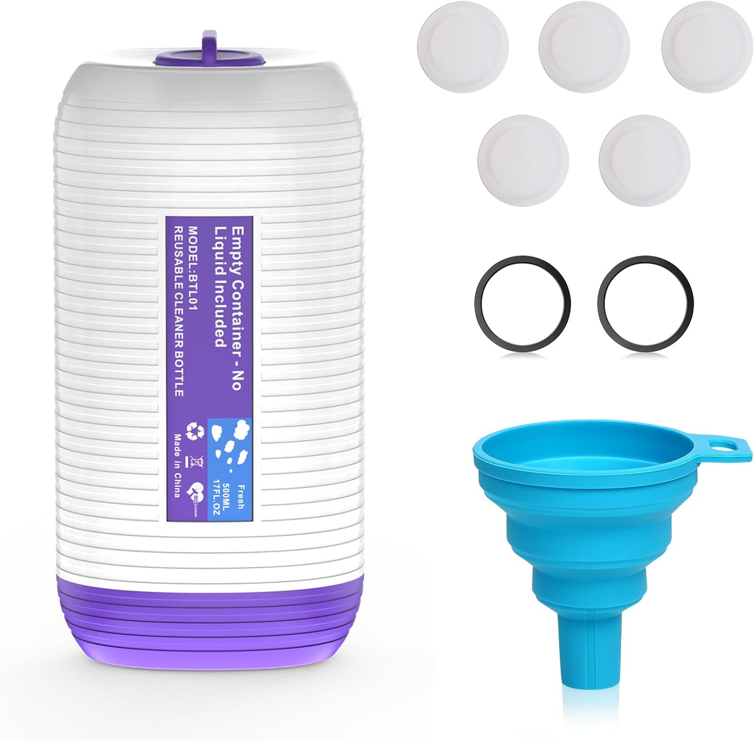 Skiennix Refillable Bottle for Swiffer Power Mop - 500ML Leak-Proof Solution Container with Funnel