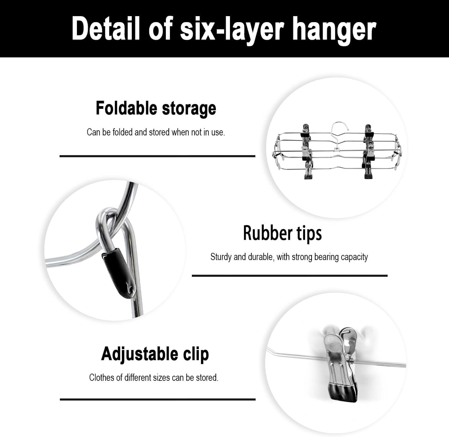 Skiennix Skirt Pants Hangers - Space-Saving Metal Clips for Organized Storage | Black, 2-Piece Set