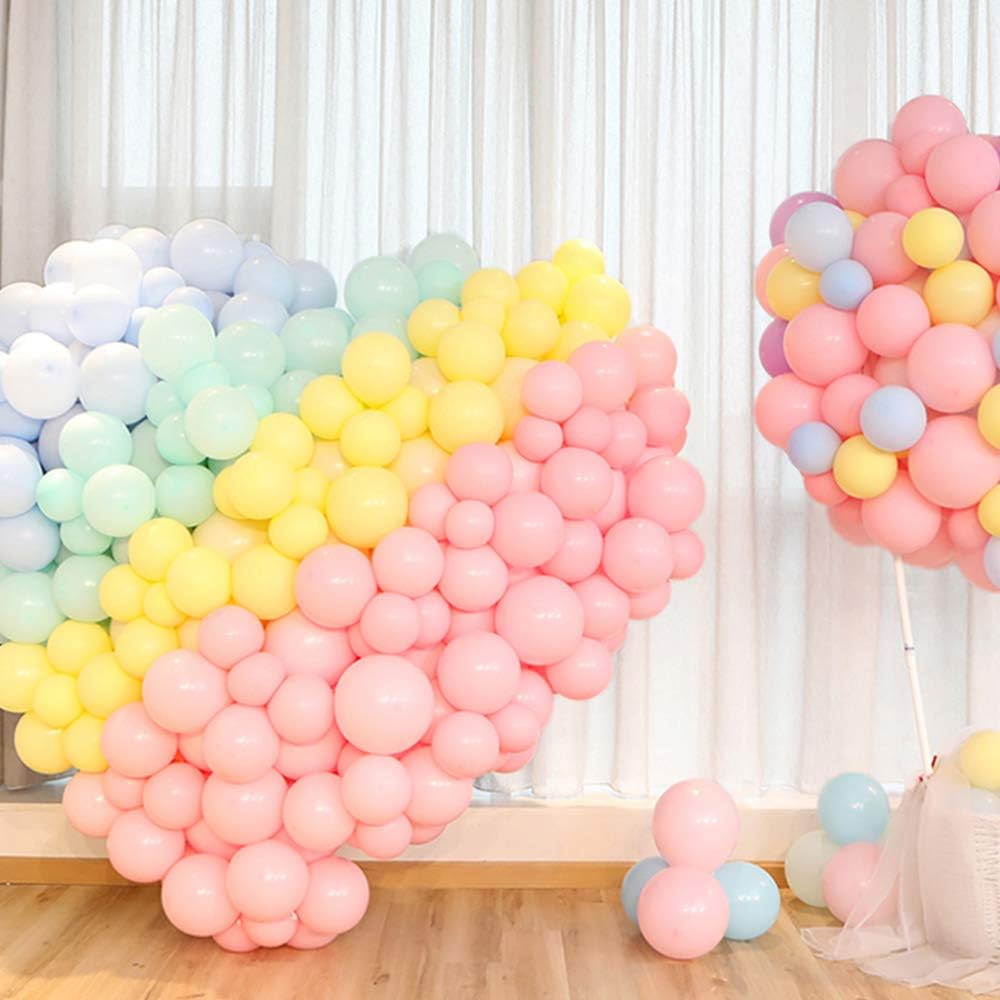 Skiennix 5-Inch Pastel Latex Balloons - 200-Pack Rainbow Macaron Candy Party Decorations for Weddings & Birthdays