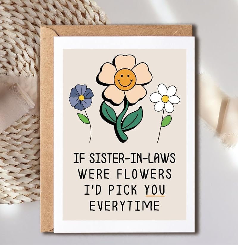 Sister-In-Law Mother's Day Card - Floral Design, 5x7 Inches