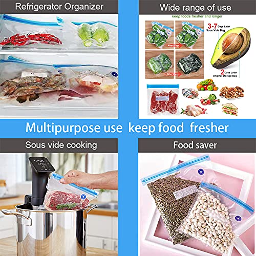 FIRAWER Reusable Sous Vide Bags 20pcs 11x10in BPA-Free Vacuum Food Storage