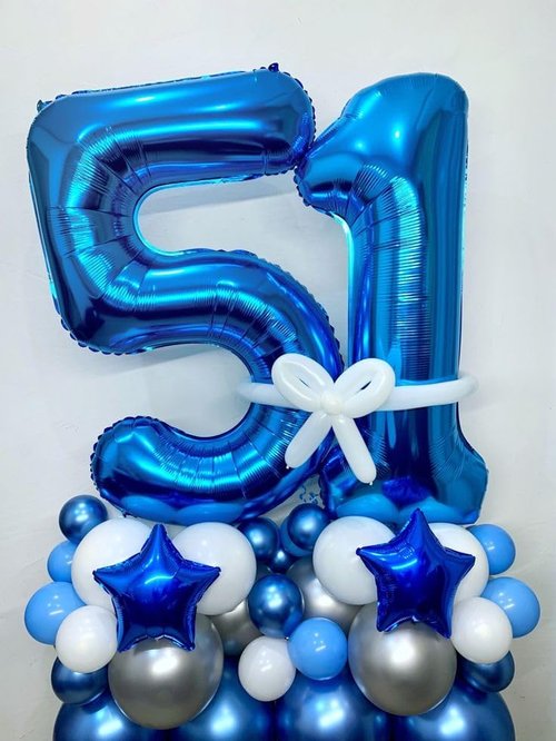 50 Balloons | Foil 40 Inch Dark Blue 50th Birthday Decoration for Men & Women