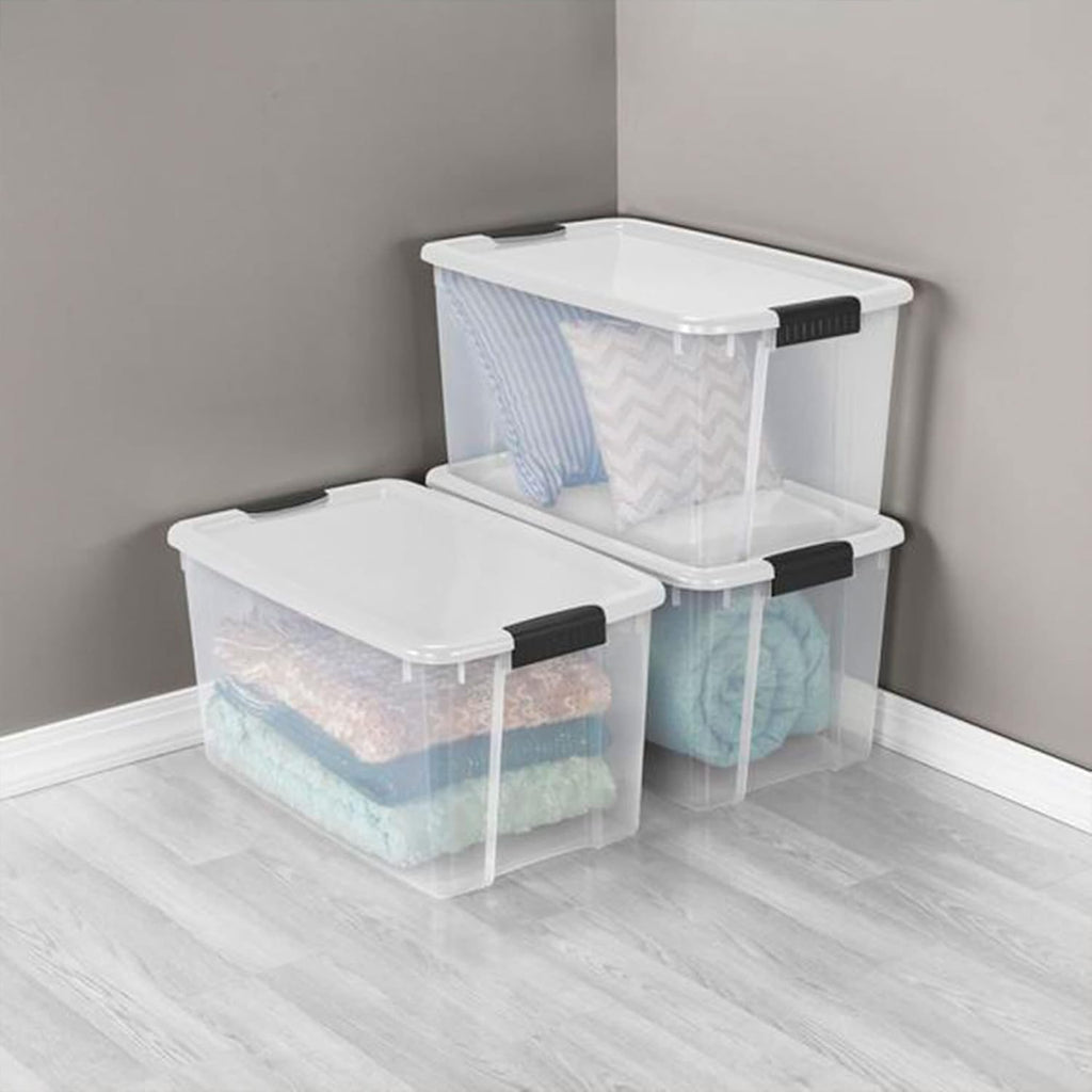 Sterilite Ultra Latching Storage Boxes - 4-Pack 70 Quart & 6-Pack 30 Quart Clear Bins for Organizing