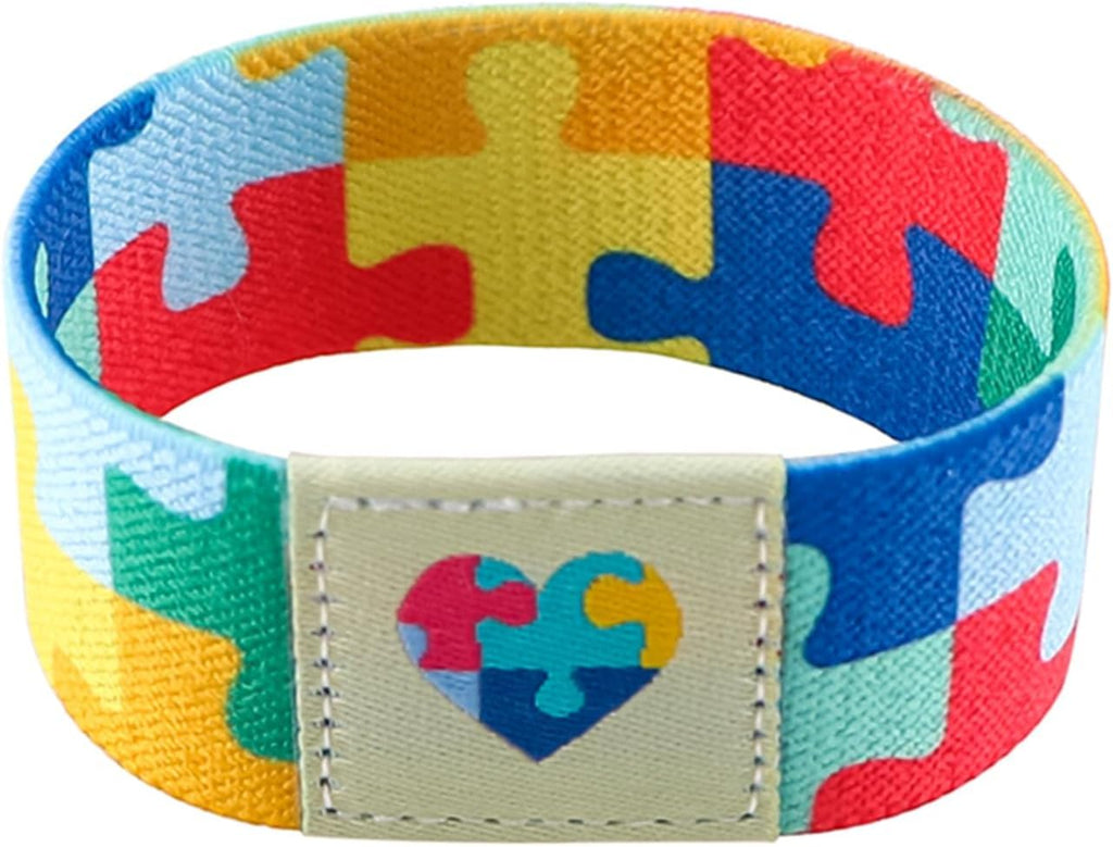 Nanafast Autism Awareness Bracelet - Colorful Elastic Wristband for Men and Women