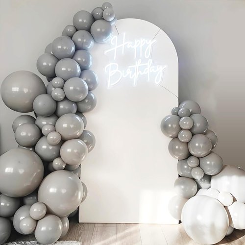 Gray Balloons - 12-Inch Grey Latex Party Balloons | 50pcs for Birthday, Baby Shower & Wedding Decor