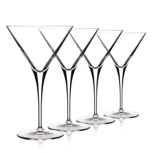 Luigi Bormioli Crescendo 10 Oz Martini Glasses, Set of 4, Crystal Cocktail Glasses, Dishwasher Safe Martini Glass, Made in Italy