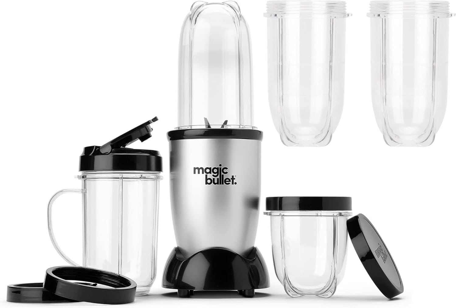 Magic Bullet Blender - 13 Piece Set in Silver | Compact & Versatile Kitchen Essential