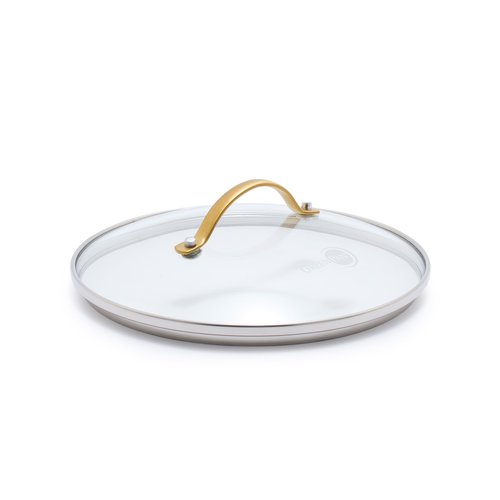 GreenPan 8" Tempered Glass Lid for Pots and Pans Cookware, Gold-Tone Handle with Matte Finish, Dishwasher and Oven Safe