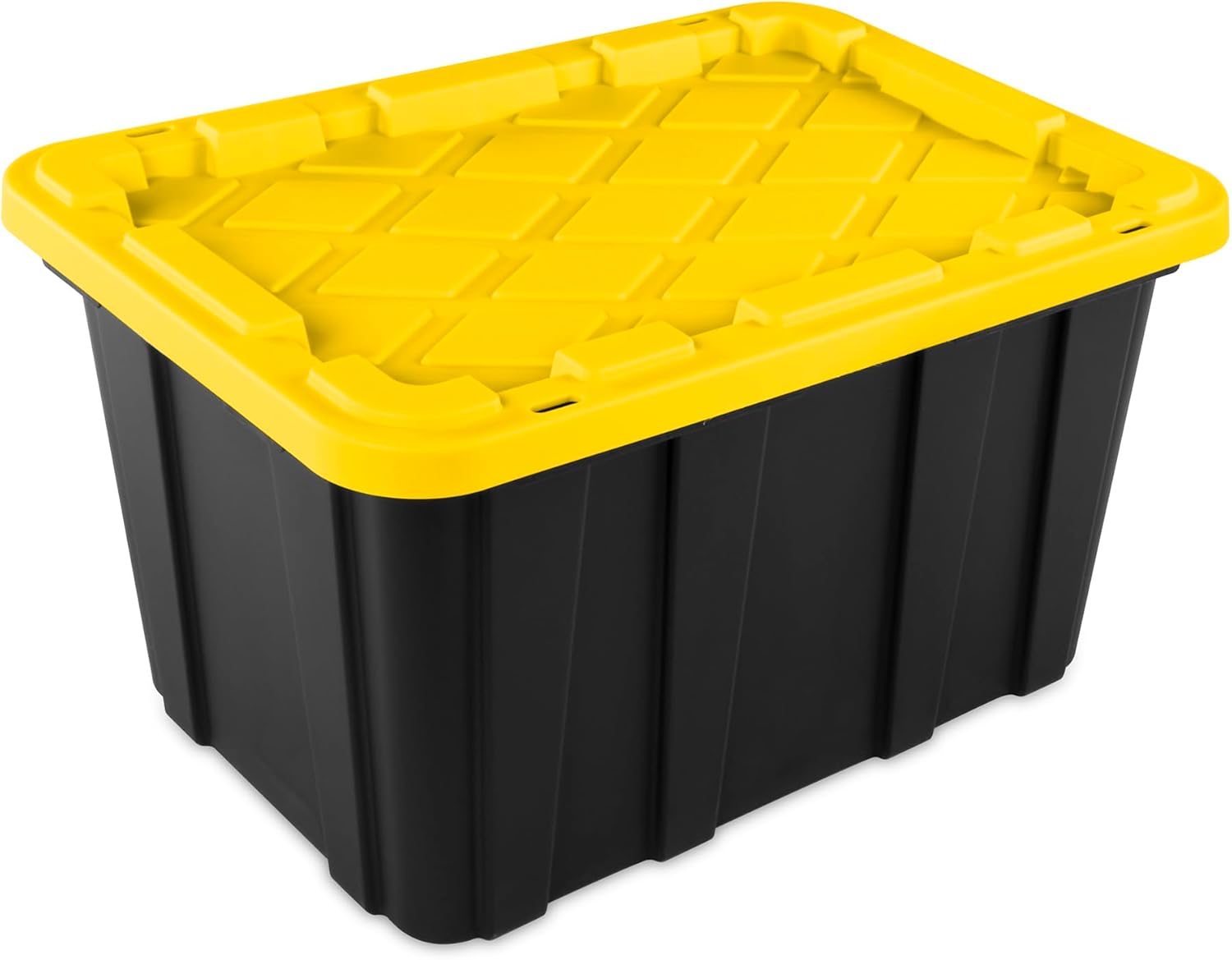 Sterilite 12-Pack Industrial Tote - Heavy-Duty Plastic Storage Bins with Lids, 27 Gallon | Ideal for Organizing Closet, Bathroom, Office