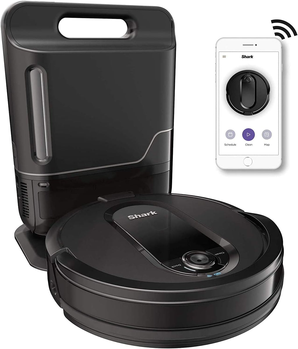 Shark RV1001AE IQ Robot Vacuum - Self-Empty XL with Smart Navigation & Wi-Fi | Works with Alexa, Black