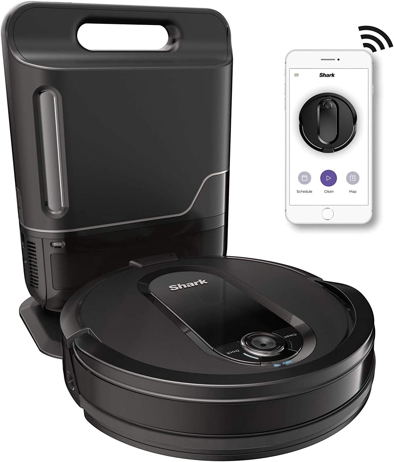 Shark RV1001AE IQ Robot Vacuum - Self-Empty XL with Smart Navigation & Wi-Fi | Works with Alexa, Black
