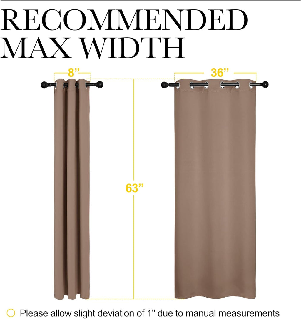 NICETOWN Blackout Curtains - Thermal Insulated Grommet Drapes for Bedroom | Set of 2 Panels, 42x63 Inch, Cappuccino