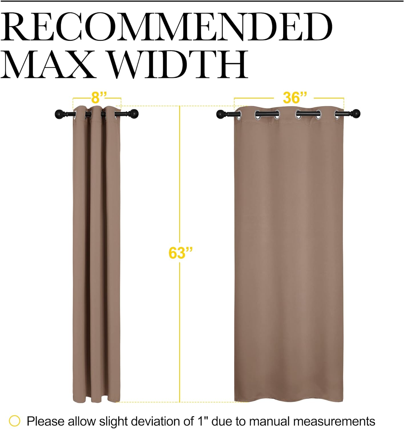 NICETOWN Blackout Curtains - Thermal Insulated Grommet Drapes for Bedroom | Set of 2 Panels, 42x63 Inch, Cappuccino