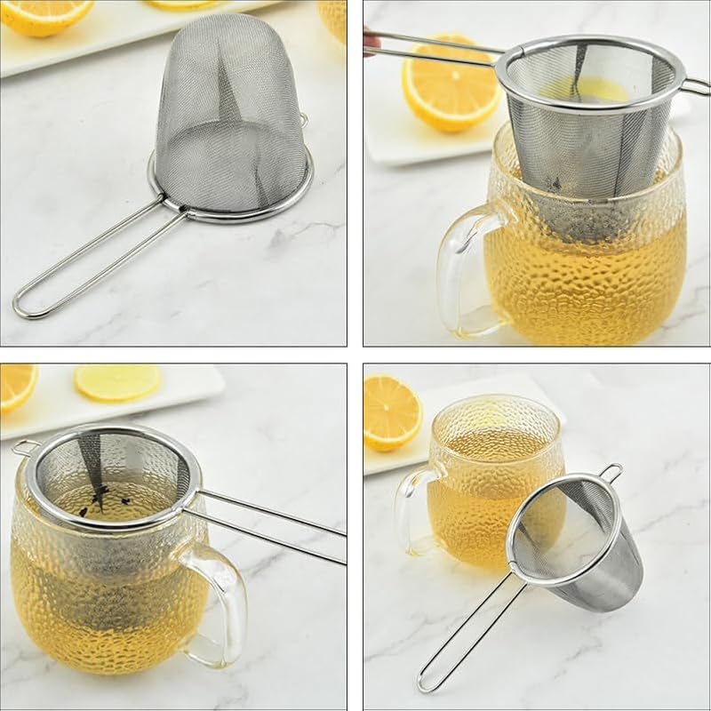 Stainless Steel Tea Strainers Set of 2 - Reusable Filters for Loose Leaf Tea