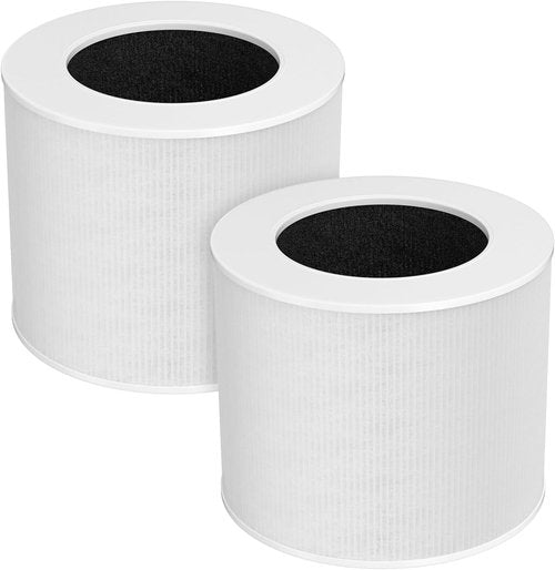 LEVOIT Core Mini Air Purifier Replacement Filter - 3-in-1 True HEPA & Activated Carbon | 2-Pack, White