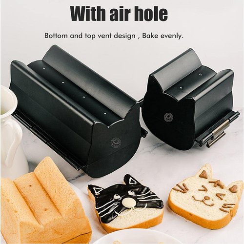 HEITIGN bread Bread Bread Loaf Pan Non Stick Bread Cute Cat Shaped Bread Baking Tool for DIY Cakes Biscuits (large)