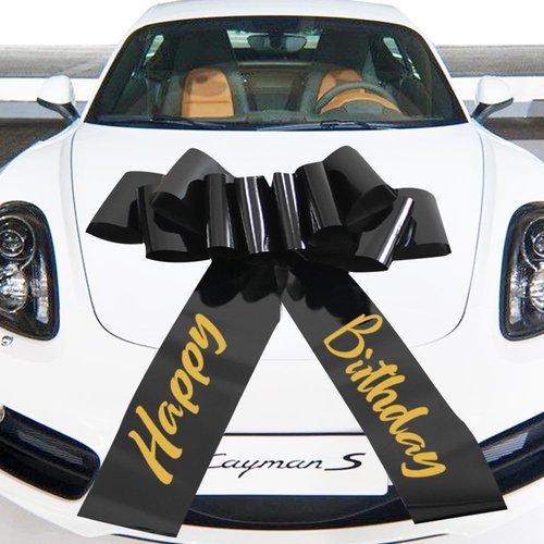 Happy Birthday Car Bow - 30 Inch Big Car Bow for Celebrations, New Home & Birthday Decor