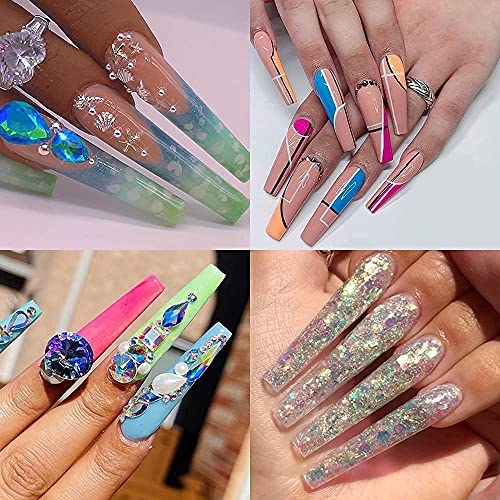 Yimart XXL Extra Long Coffin Nail Tips - 240pcs French False Nails
