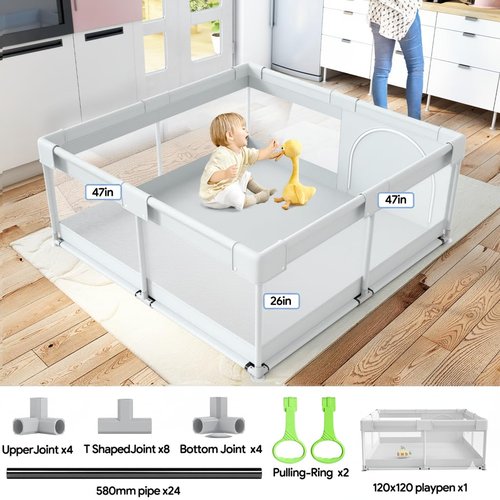 Fodoss Baby Playpen - Extra Large Toddler Play Yard for Apartments | Safe Activity Fence