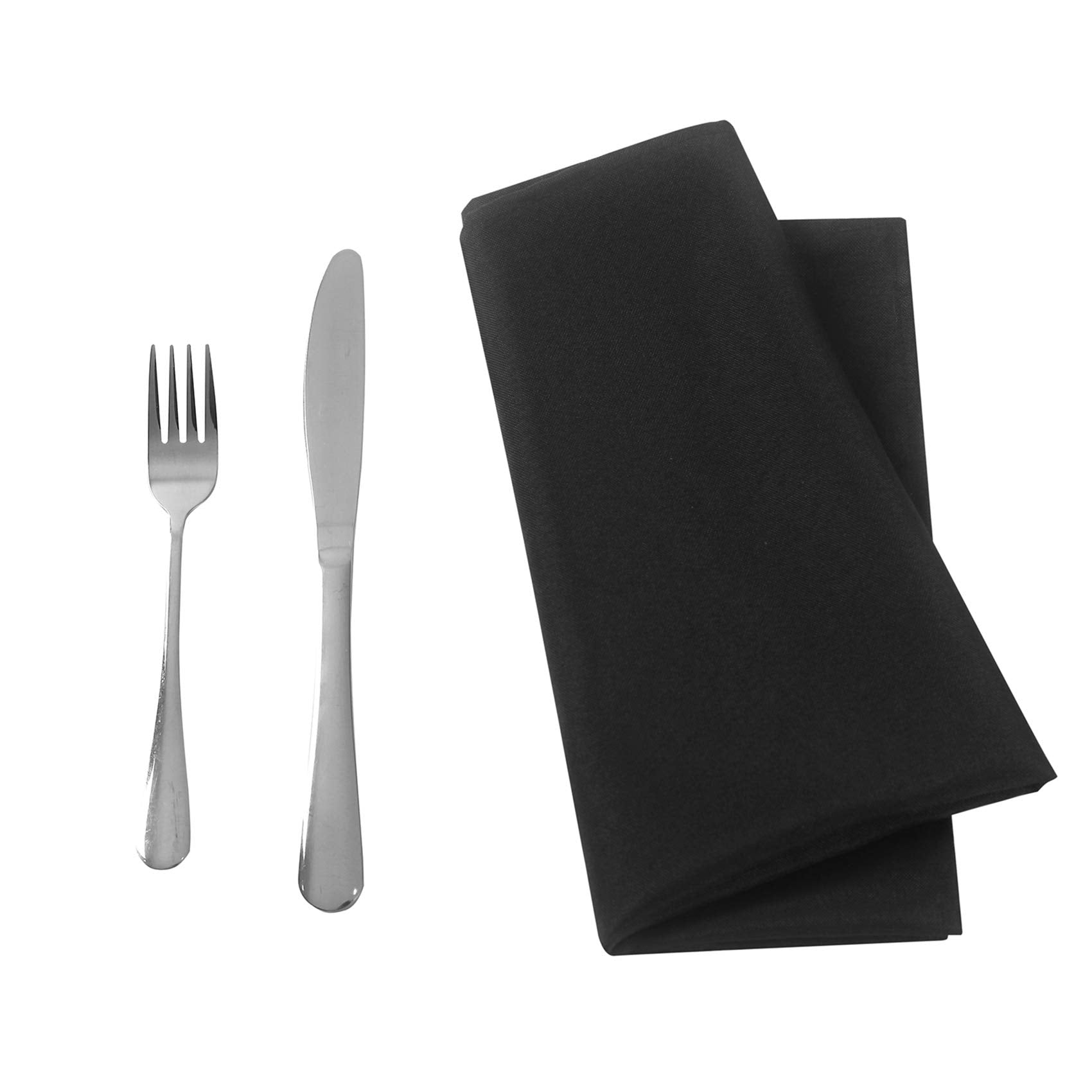 Bailarina Cloth Napkins Set of 120,17x17 inches Dinner Napkins Cloth Washable,Polyester Square Table Cloth Napkin Bulk with Hemmed Edges Ideal for Banquets, Parties and Weddings-Black