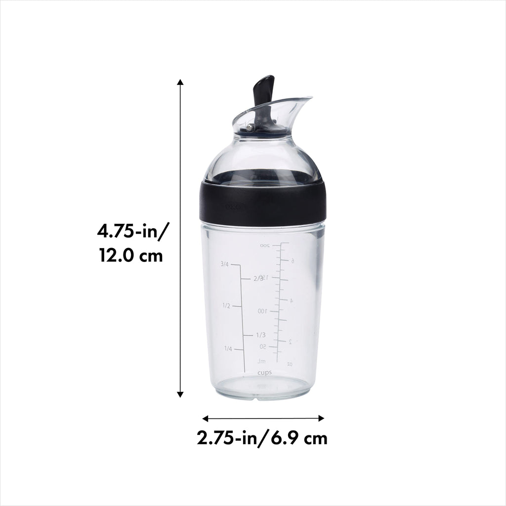 OXO Good Grips Glass Salad Spinner, Large/6.22 Quart, Clear & Good Grips Little Salad Dressing Shaker - Black