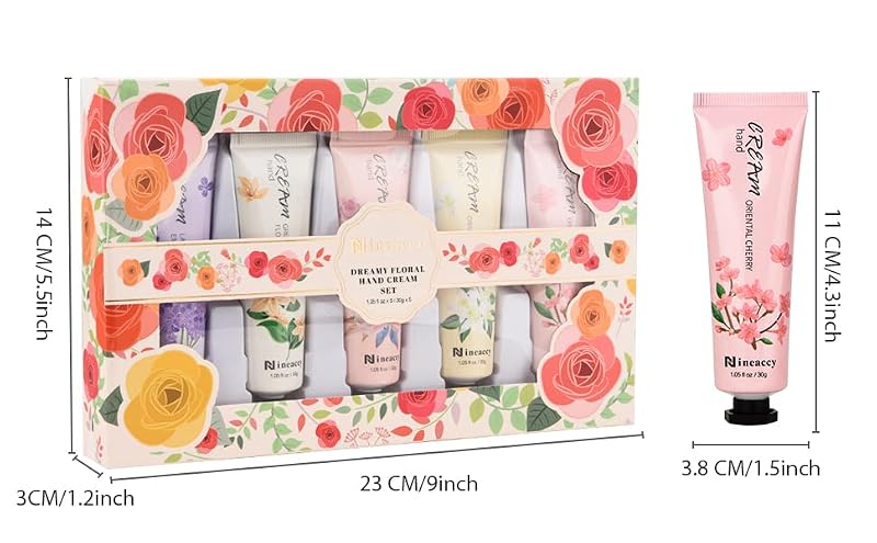 Nineaccy Hand Cream Gift Set - 5-Pack Travel Size Moisturizing Lotion for Dry Skin