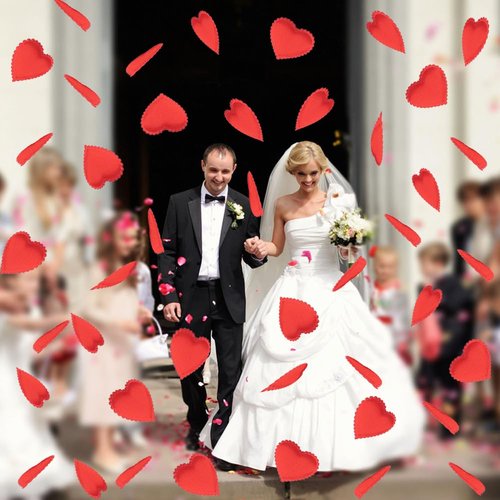 HSONAIGEE 400 Pieces Red Heart Confetti Decoration, 1.4 Inch Sponge Heart Table Petal Romantic Decor for Valentine's Day Wedding Birthday Mother's Day