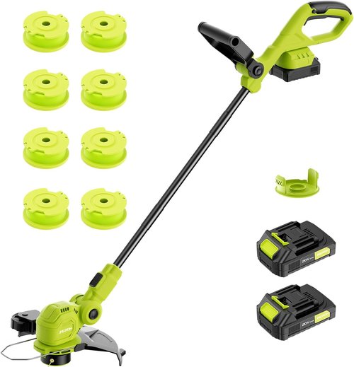 JAGROM 12-Inch 20V Cordless String Trimmer - Auto Line Feed, 2 Batteries & Charger Included