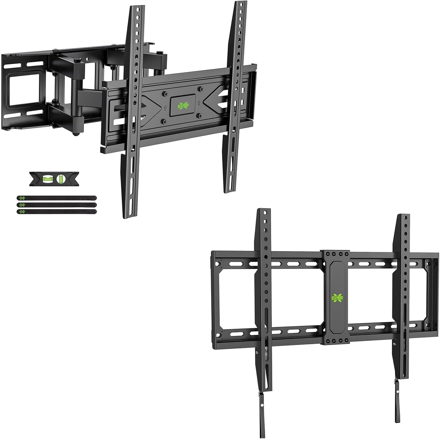 USX MOUNT Full Motion TV Wall Mount - Fits 32-70 Inch TVs | Low Profile for 42-95 Inch Screens