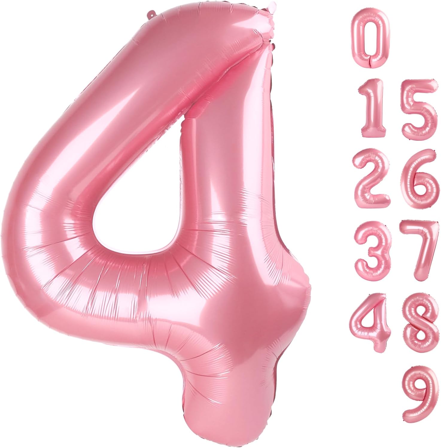 Pastel Pink 40-Inch Large Number Balloons by [Brand Name] - Perfect for 4th Birthday & Graduation Celebrations