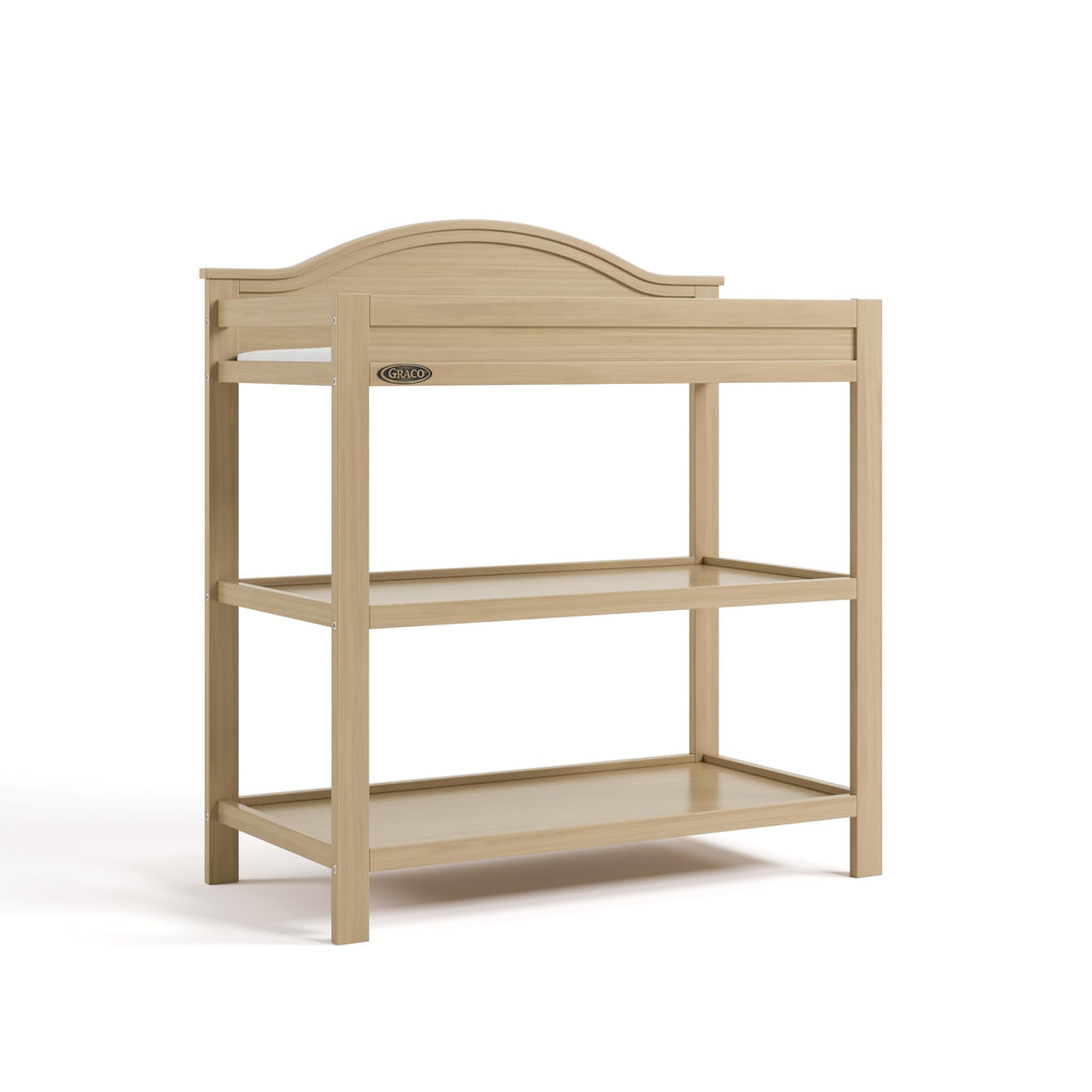 Graco Story Changing Table with Water-Resistant Pad – GREENGUARD Gold Certified Baby Changing Station with Safety Strap, 2 Open Shelves, and a Nursery Must-Have Design (Espresso)
