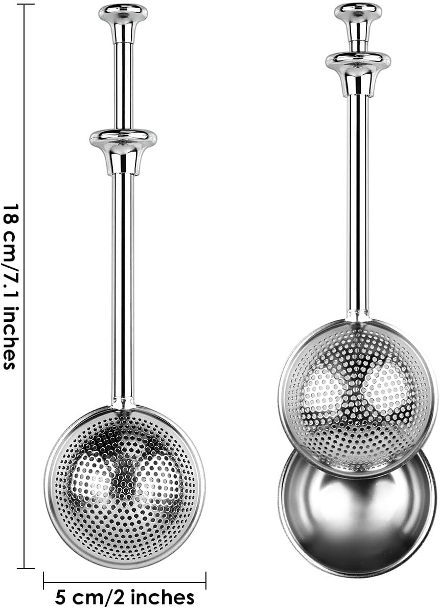 Skiennix Stainless Steel Flour Sifter - Spring-Operated Handle for Baking & Sifting | Set of 2
