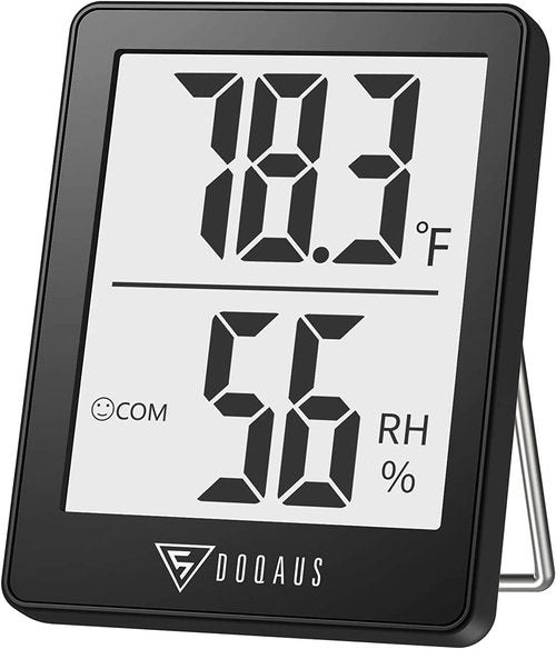 DOQAUS Digital Hygrometer | Accurate Indoor Thermometer with 5s Fast Refresh - Black for Home & Office