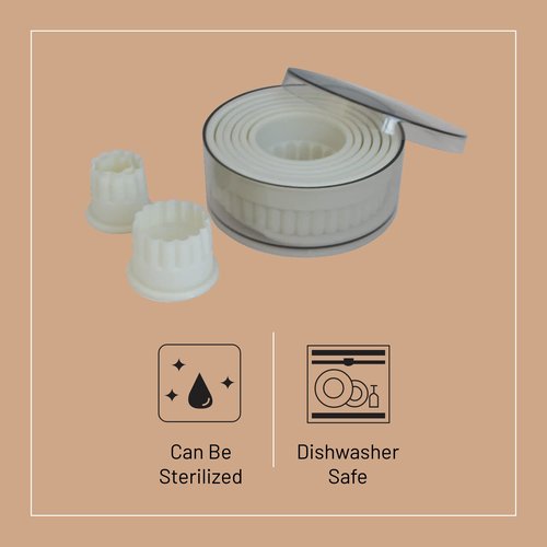 de Buyer Round Fluted Cutters - 9-Piece Set - Creates Clean, Defined Cuts, Scallops & Flutes - Dishwasher Safe
