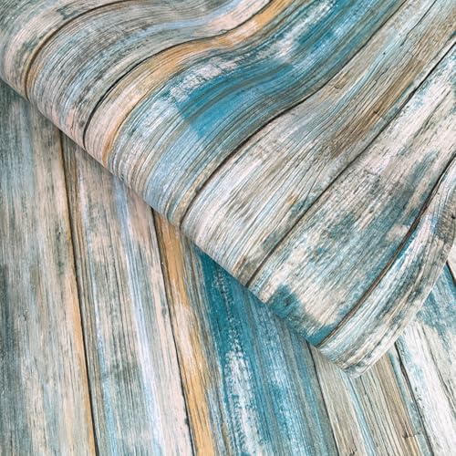 Blue Wood Shiplap Contact Paper - Peel and Stick Shelf Liner 17.7"x117"
