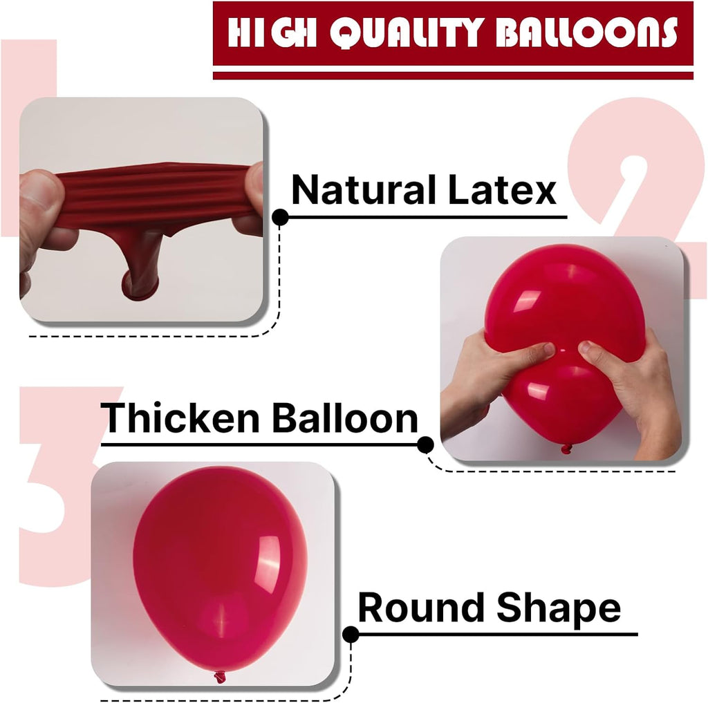 PartyWoo Maroon Balloon Arch Kit - 127 Pcs in Various Sizes for Graduation, Valentine's Day & Weddings