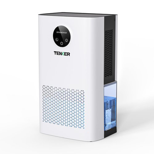 TENKER Dehumidifier for Home, 77 OZ Water Tank (1000 sq.ft) Dehumidifiers, Quiet Dehumidifier with Sleep Mode, Auto Shut Off, 7-Color LED Light for Closet Bedroom Bathroom Basement RV, White