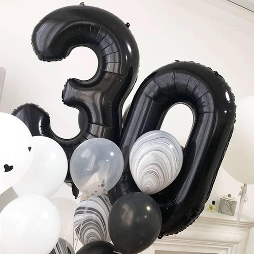 30 Number Balloons by [Brand Name] - Jumbo Foil Mylar Balloons for 30th Birthday & Anniversary Celebrations