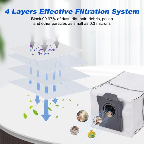 Dust Bags Compatible with Dreame X50 X40 X30 L50 L40 Ultra/ L10S Pro Ultra/ L10S Ultra Gen 2/ L10S Plus/ D10 Plus Gen 2/ Mova E30 V50 Ultra P50 Pro Ultra, 3L Large Disposable Vacuum Bag (8 Pack)