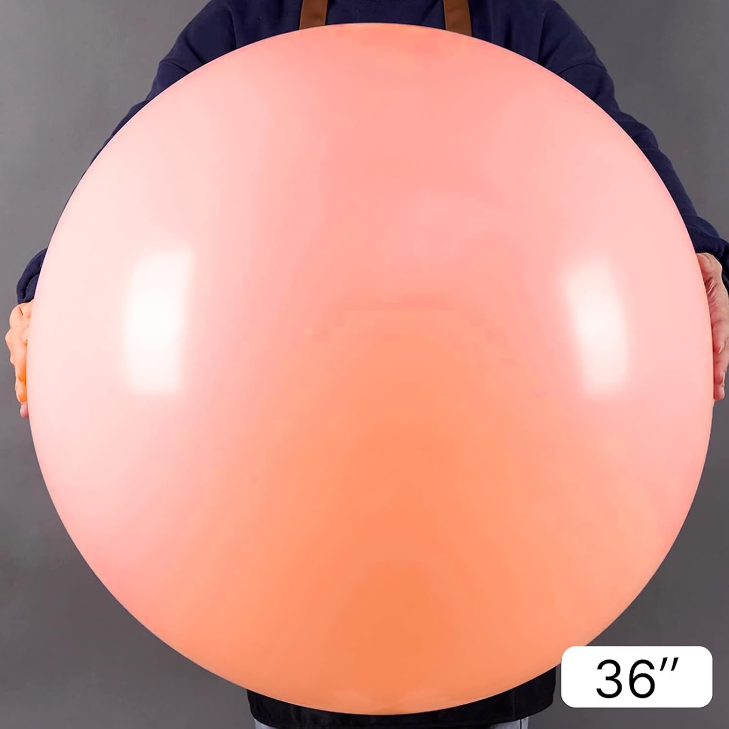 PartyWoo Extra Large Pastel Orange Balloons - 36 Inch Jumbo Latex for Baby Showers & Birthdays