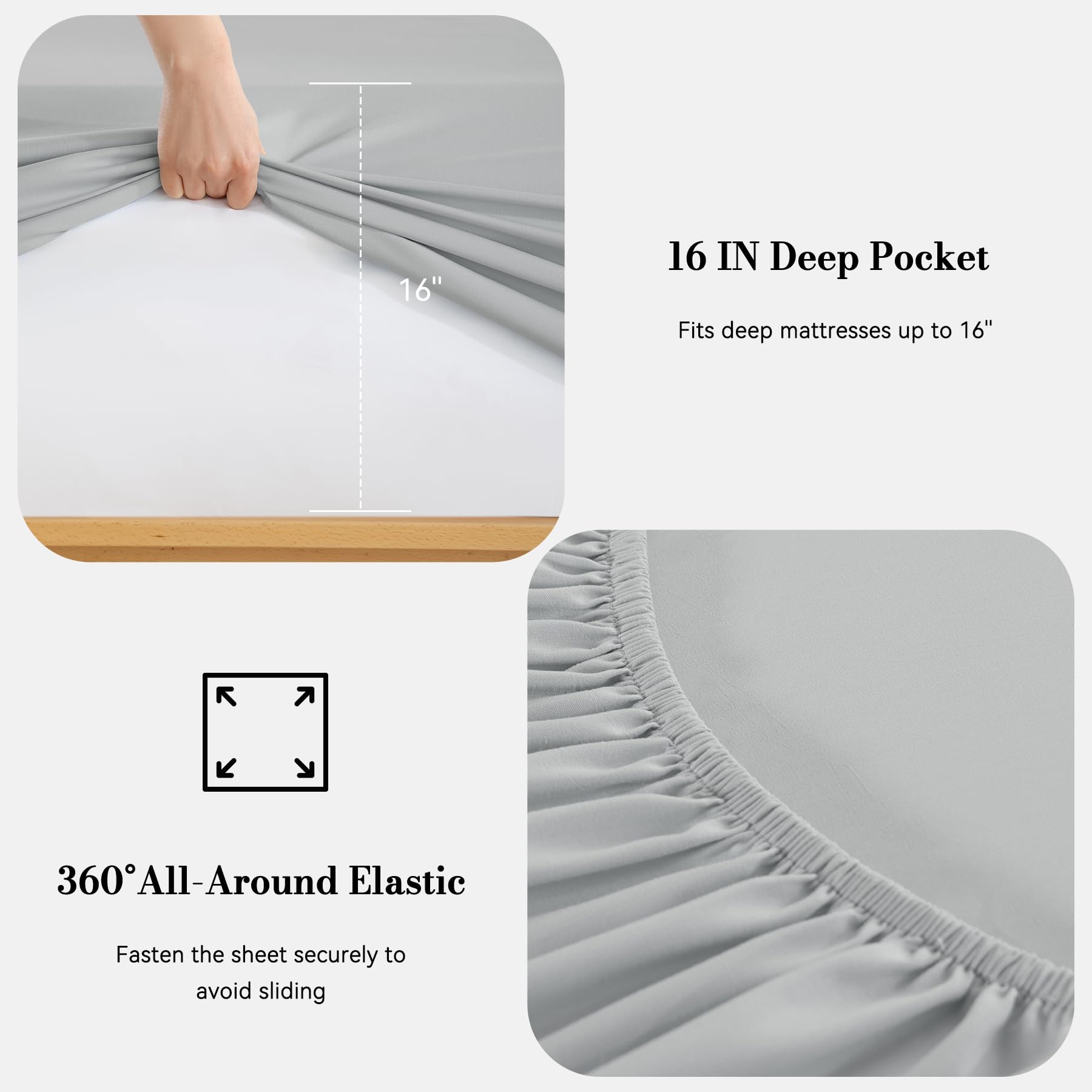 Dreava Grey Twin Sheet Set - Soft Breathable Microfiber Bed Sheets with Extra Deep Pocket, Luxury Hotel Cooling Bedding, Oeko-Tex Certified Wrinkle Free 3 Piece