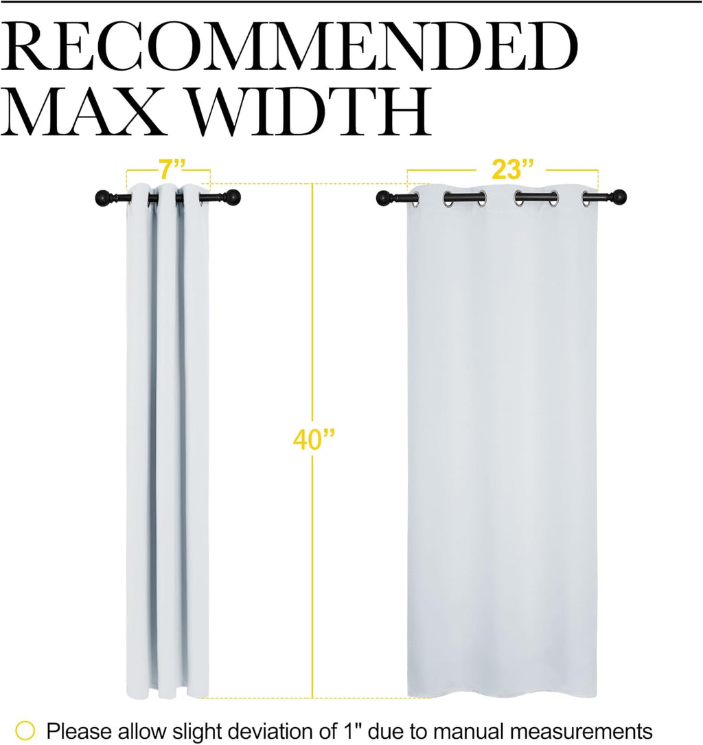 NICETOWN Room Darkening Curtains - Thermal Insulated Grommet Drapes, 2 Panels, 29" x 40", Greyish White
