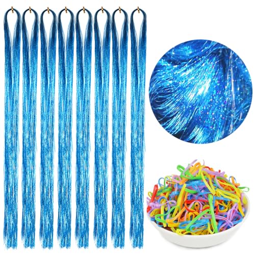 Lake Blue Hair Tinsel Extensions 44 Inch Glitter Fairy Hair Kit