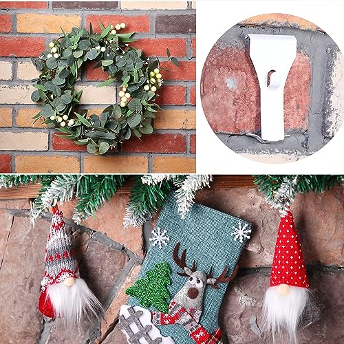 Ripeng White Brick Wall Clip Hooks - 8 Pcs No Drill Hangers