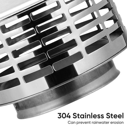 BESPORTBLE 3inch Stainless Steel Chimney Cap, Round Chimney Cover with Screen Tapered Top Cap Stove Topper for Outside Roof Fireplace Flue Vent Flue