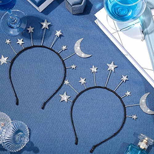 Halloween Star Moon Headbands Glitter Hair Accessories - 16 Pack (2 Sets)