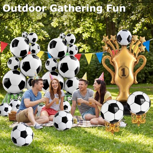 5-Piece Soccer Balloons Set - Extra Large Trophy & Foil Decorations