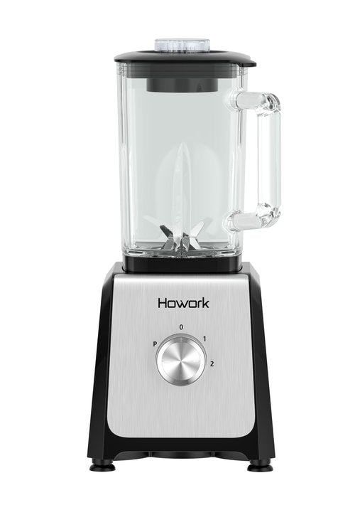 HOWORK Blender for Smoothies, 750W Personal Blender, 56 Oz Glass Jar, 16oz Portable Cups,2+p speed, 3 Functions for Smoothies, Frozen Drinks & Ice Cream,Black