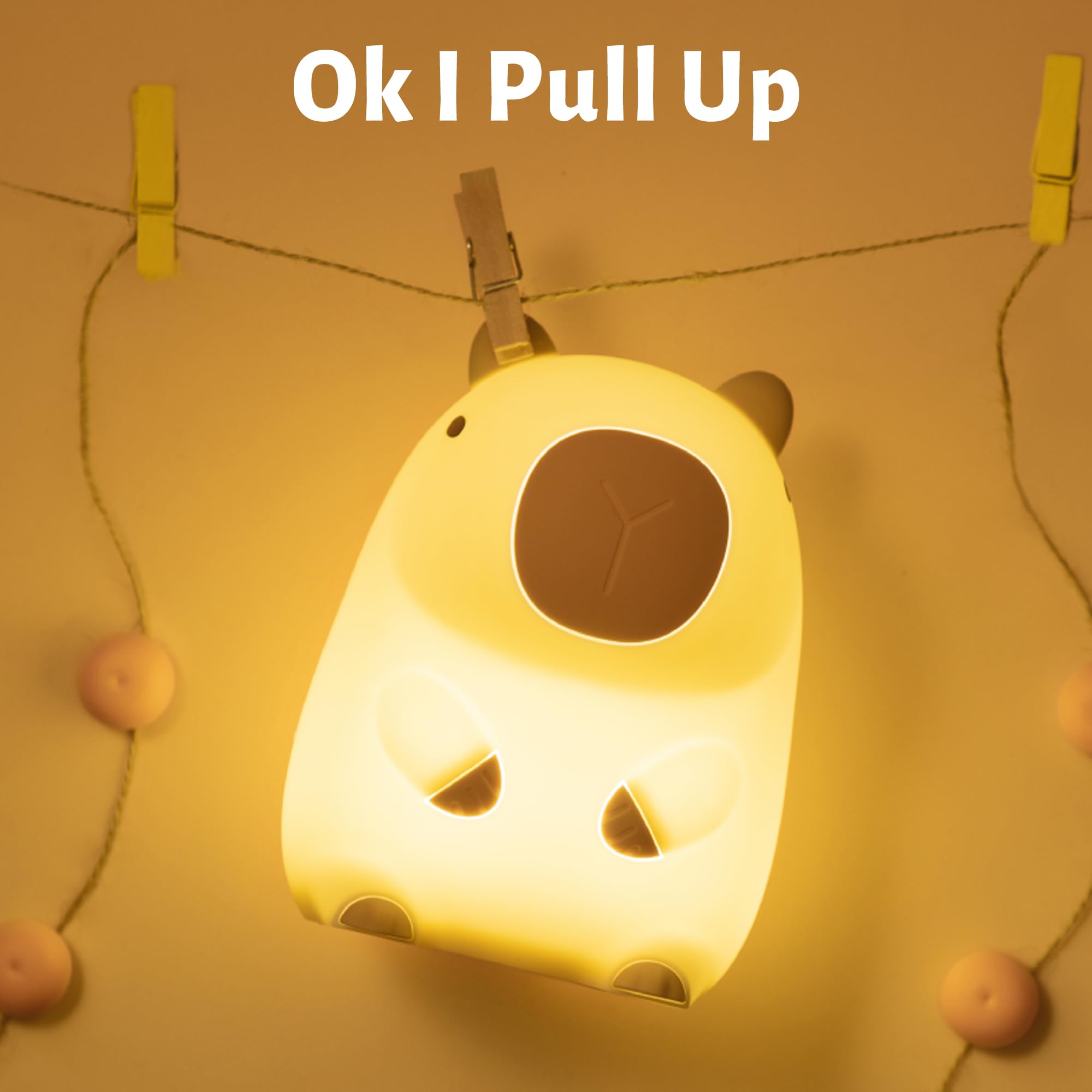 Attivolife Capybara Night Light for Kids, Animal Silicone Night Lamp USB Rechargeable, Touch Control with Dimmable & Timer, Cute Home Bedside Decor Portable, Kawaii Birthday Xmas Gift for Girl Boy
